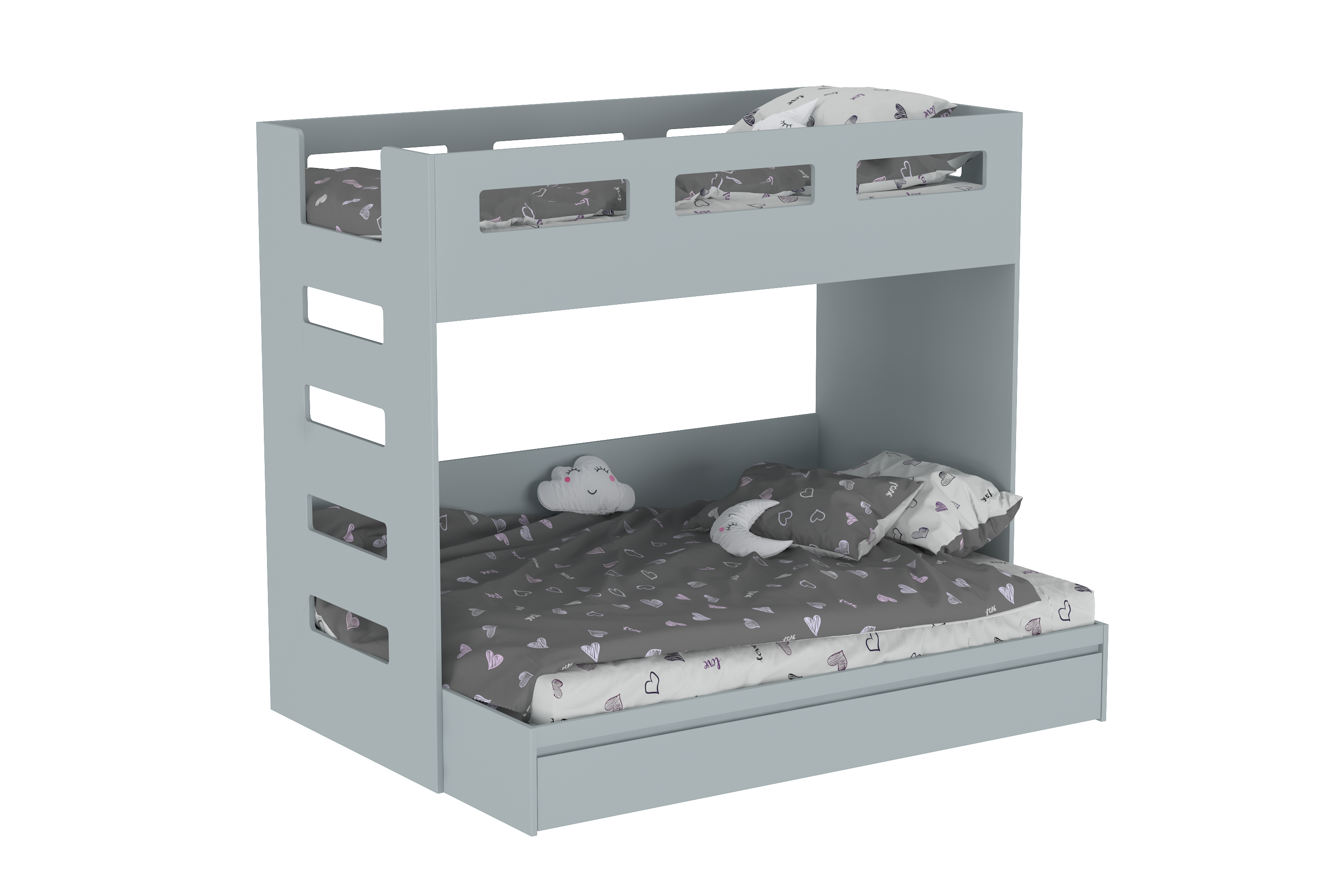 Delight Queen- Single Bunk Bed with Trundle Bed