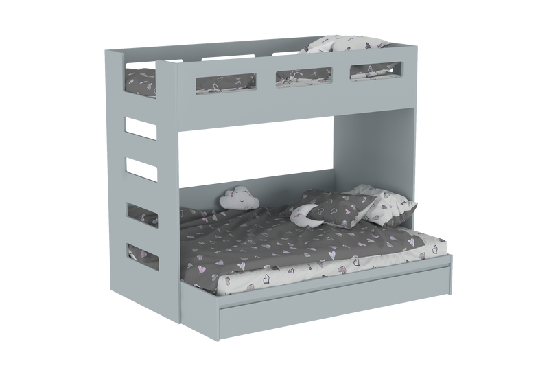 Delight Queen- Single Bunk Bed with Trundle Bed
