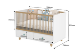 Elegant Light Crib with 2 Drawers