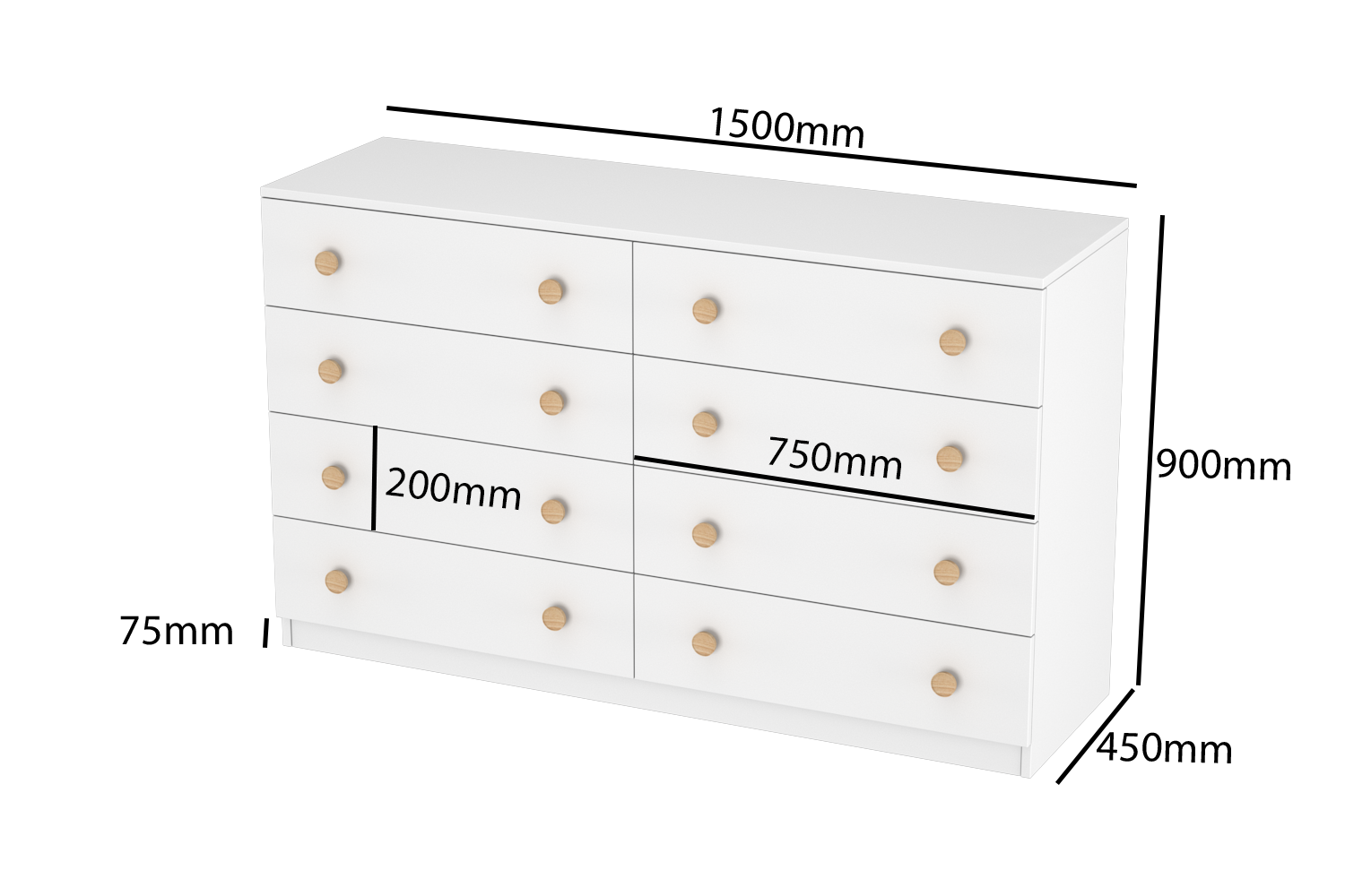LittleBird Chest of Drawer S2 in White
