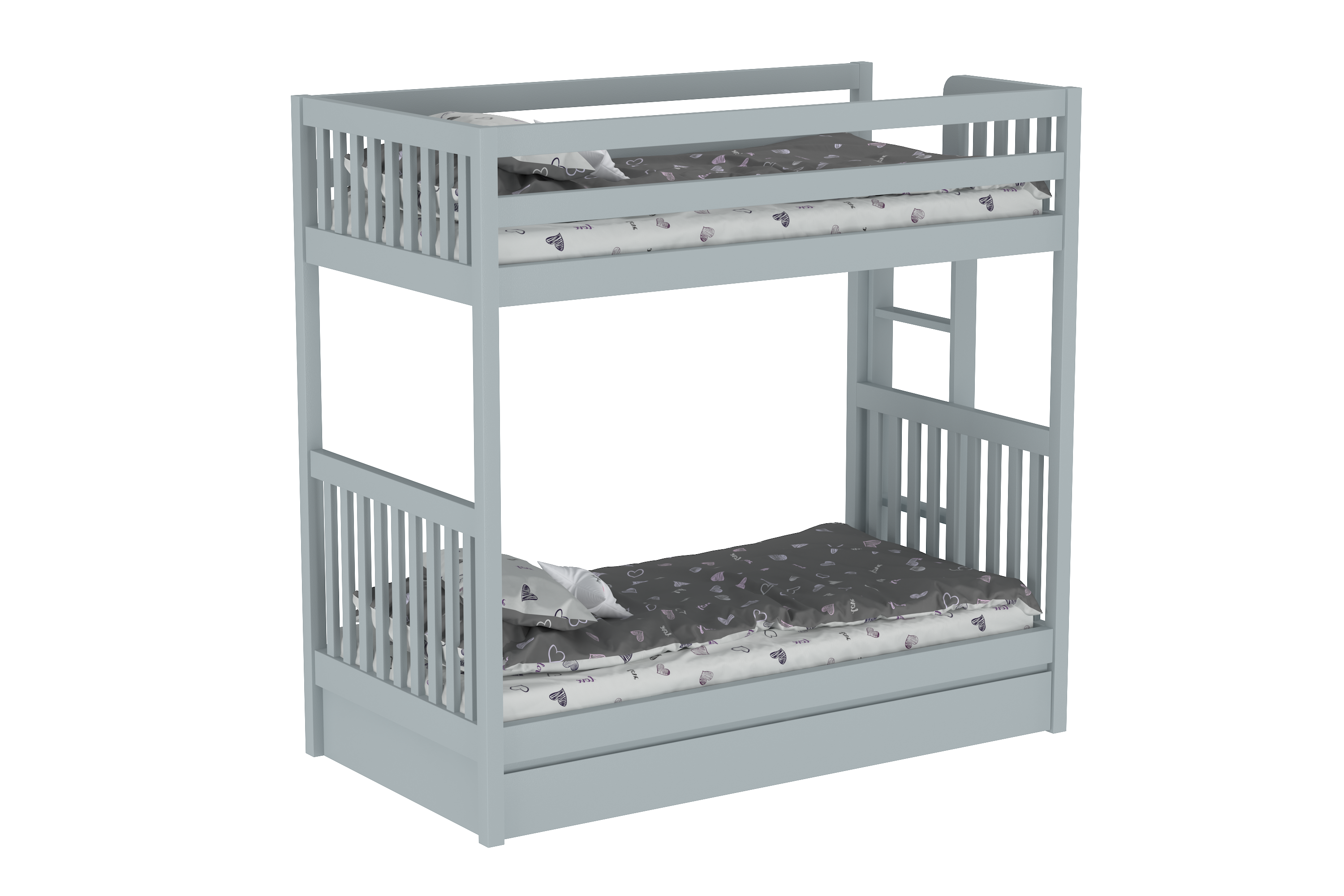 Harmony Single Single Beechwood Bunk Bed with Trundle Bed
