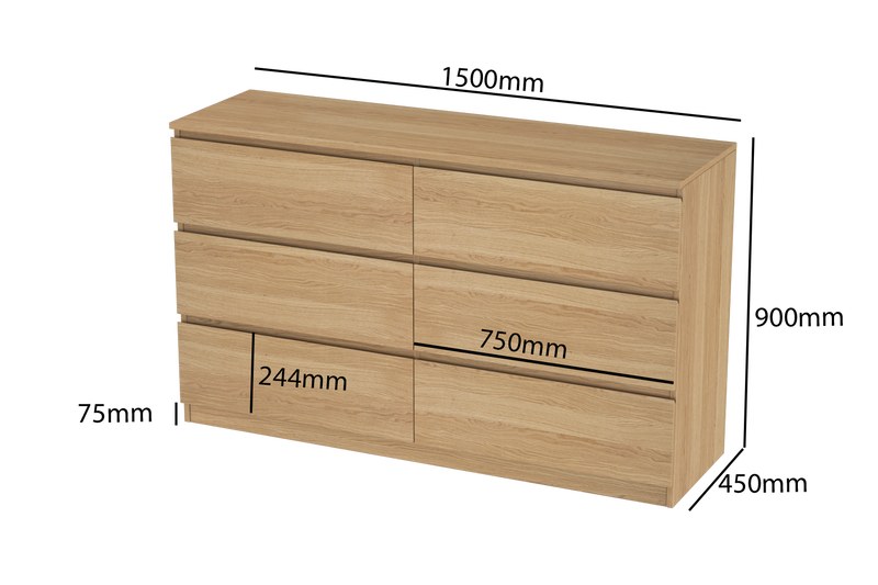 LittleBird Chest of Drawer S1 in Oak