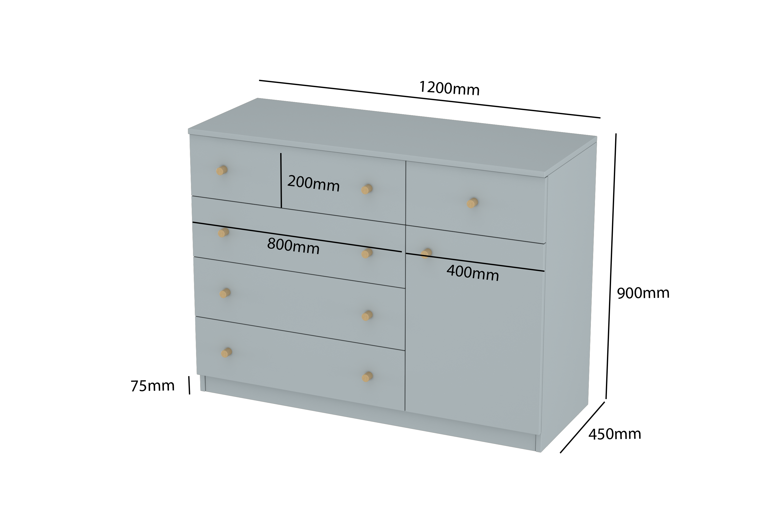 LittleBird Chest of Drawer S5 in Grey