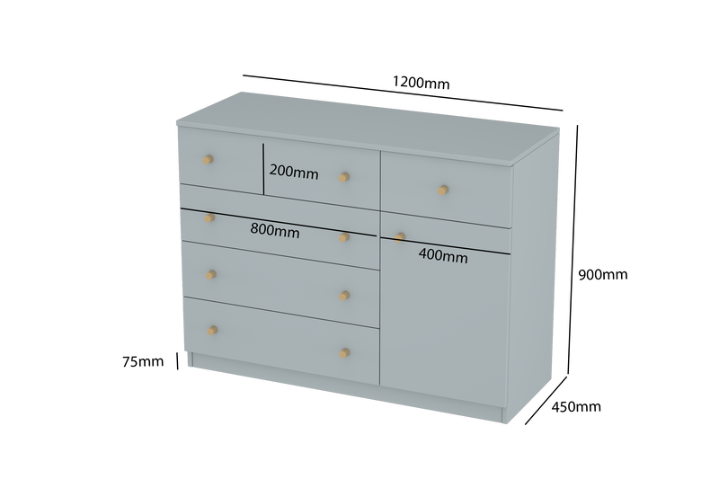 LittleBird Chest of Drawer S5 in Grey