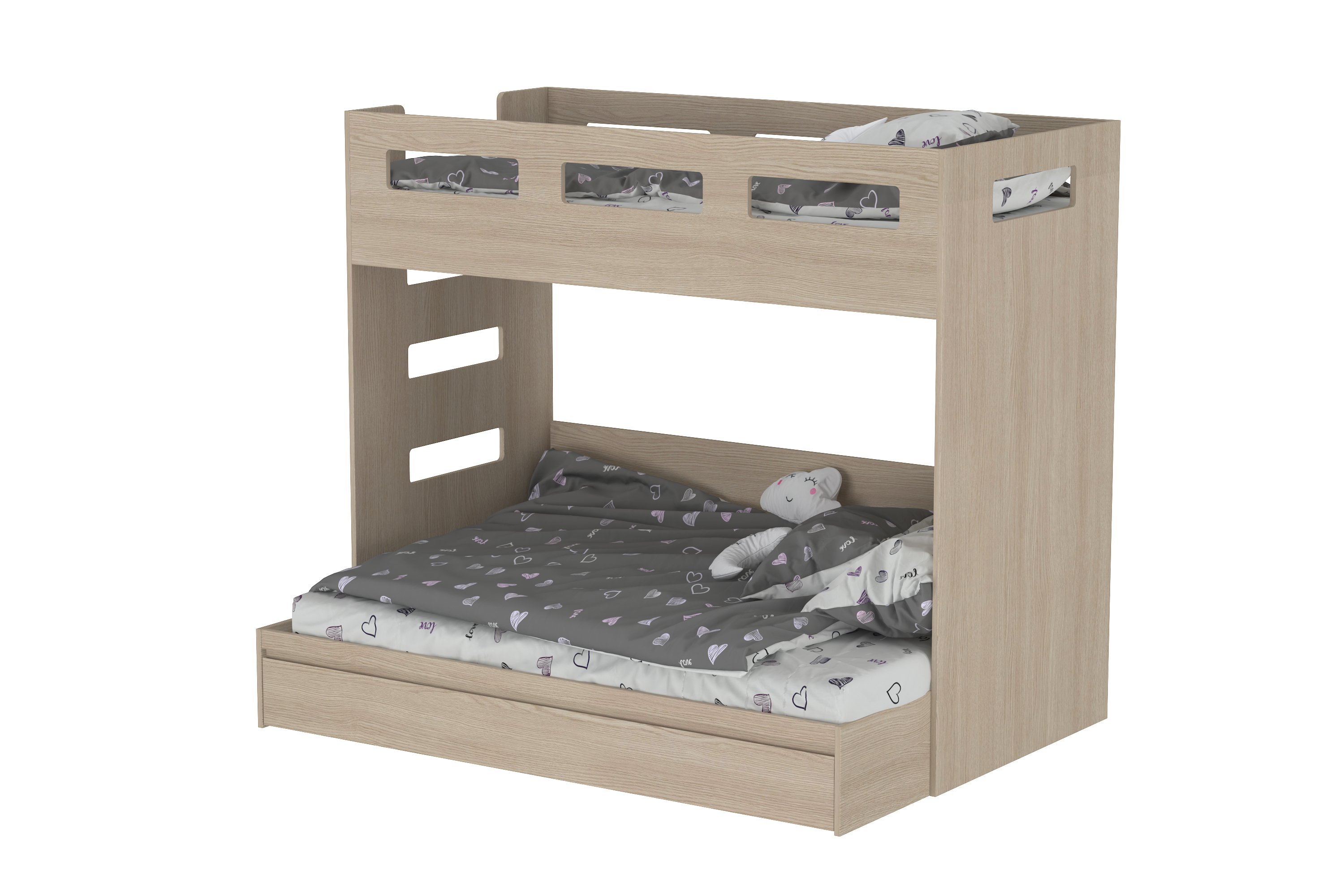 Delight Queen- Single Bunk Bed with Trundle Bed