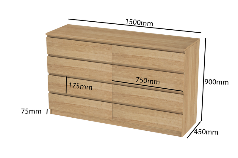 LittleBird Chest of Drawer S2 in Oak