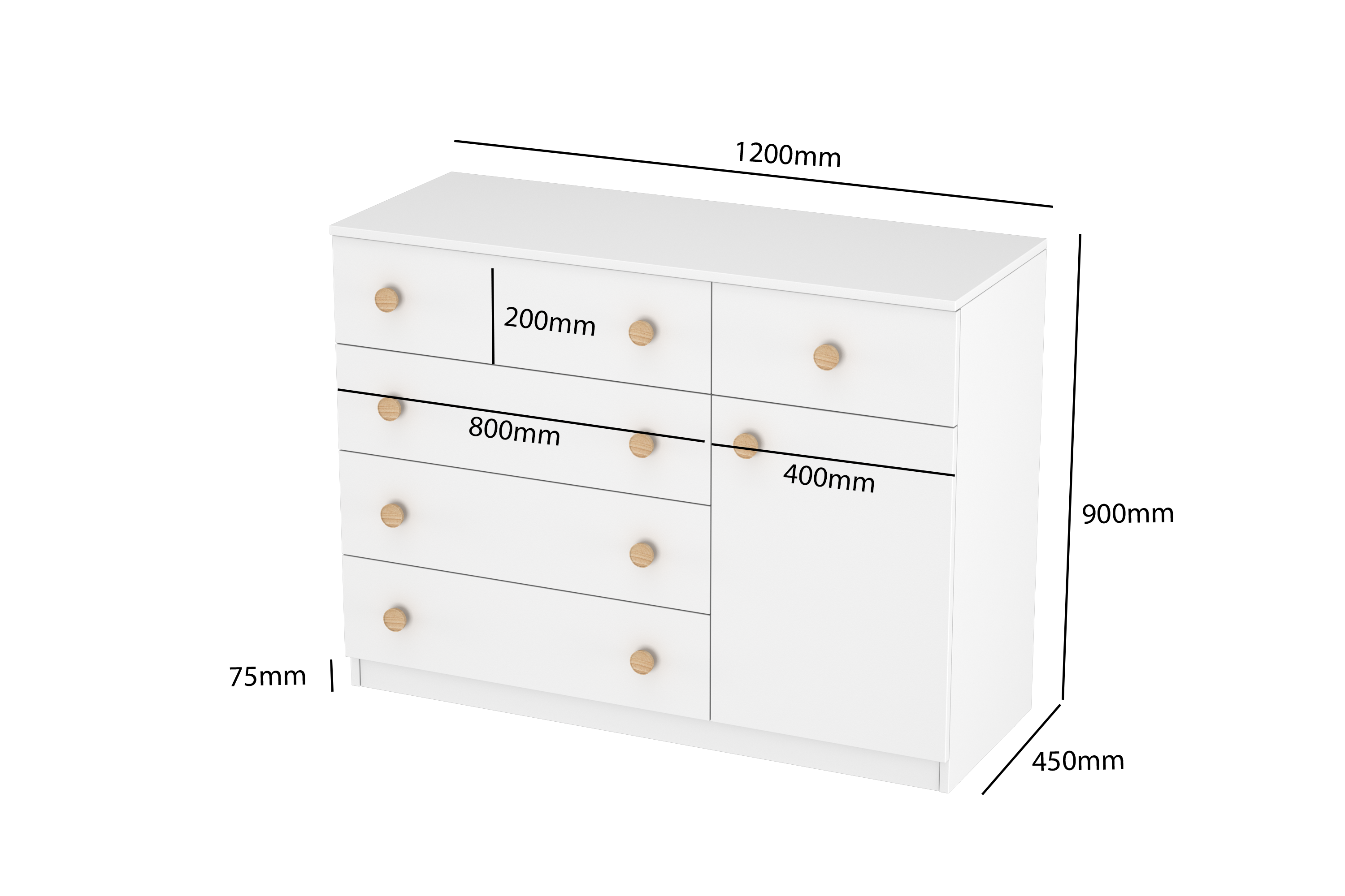 LittleBird Chest of Drawer S5 in White