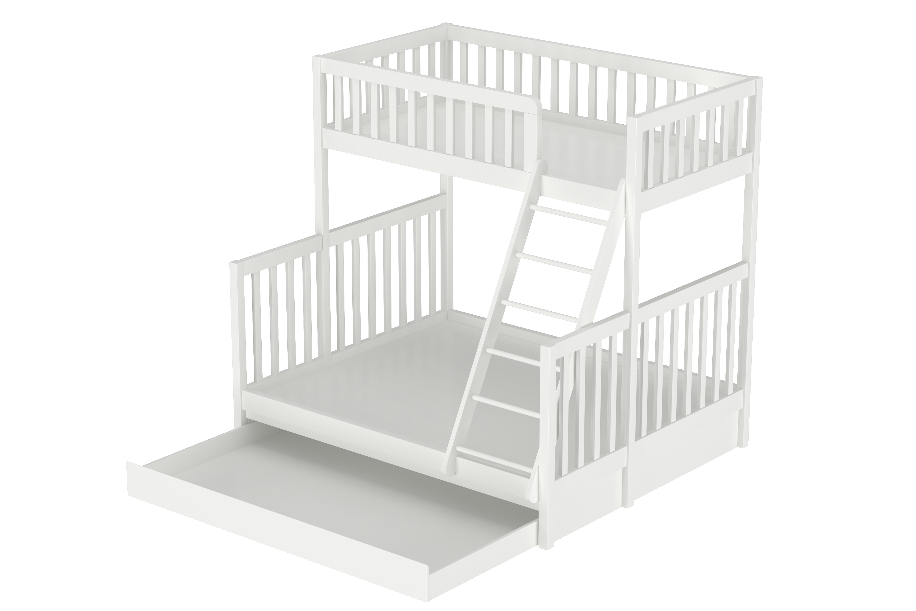 Harmony Queen-Single Bunk Bed with Trundle Bed