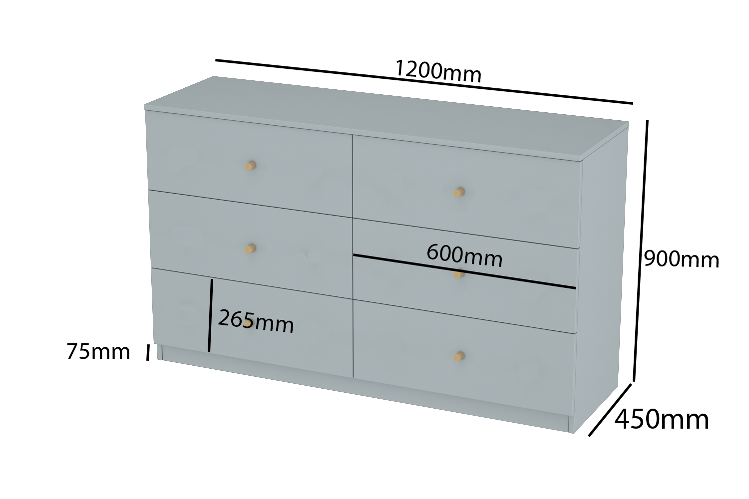LittleBird Chest of Drawer S8 in Grey