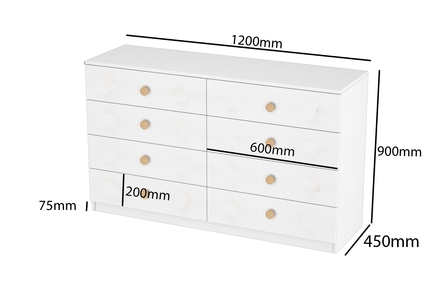 LittleBird Chest of Drawer S9 in White