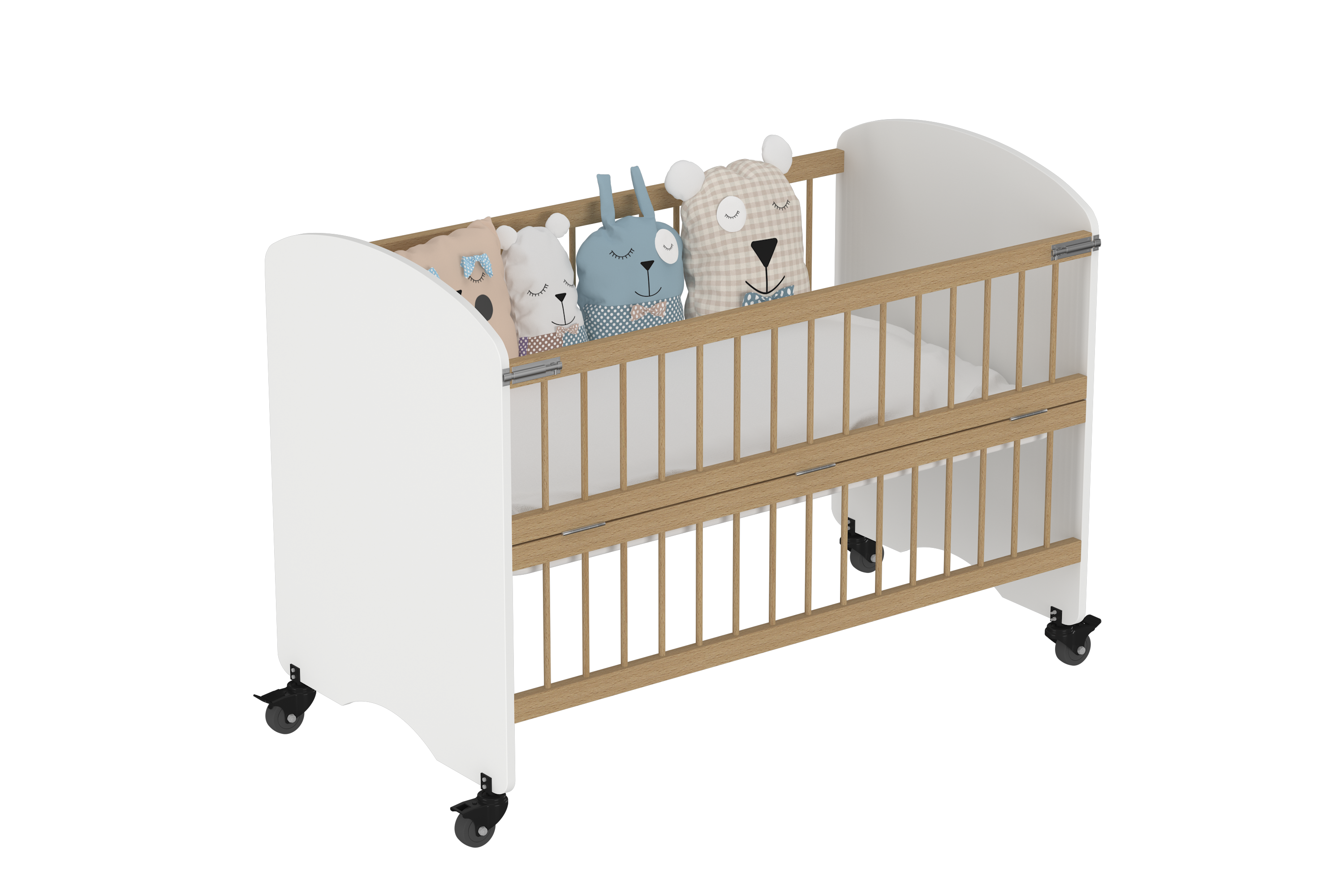 Feather Crib with Folding Sides