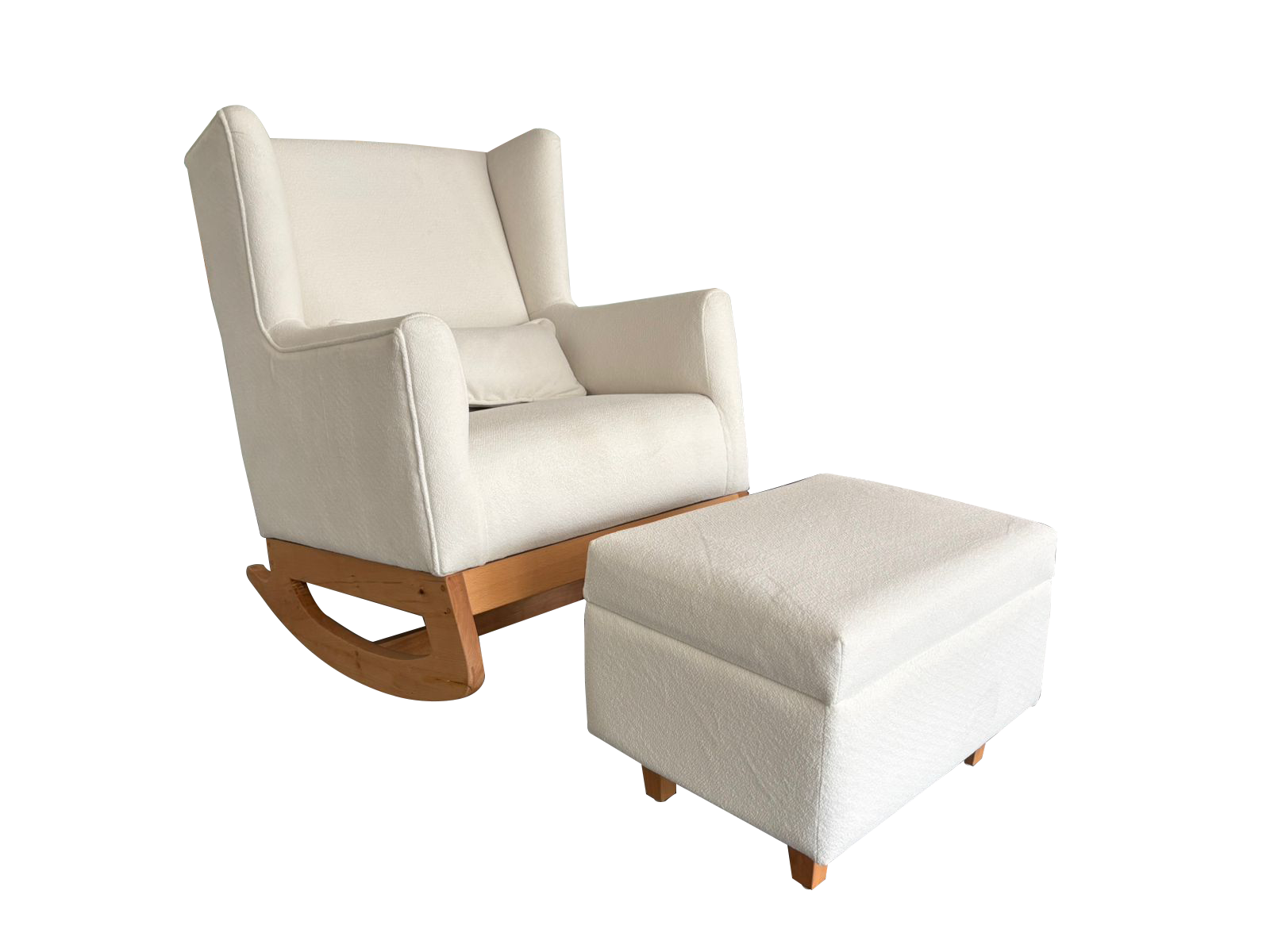 Sway Nursing Chair, Lumbar Cushion and Ottoman