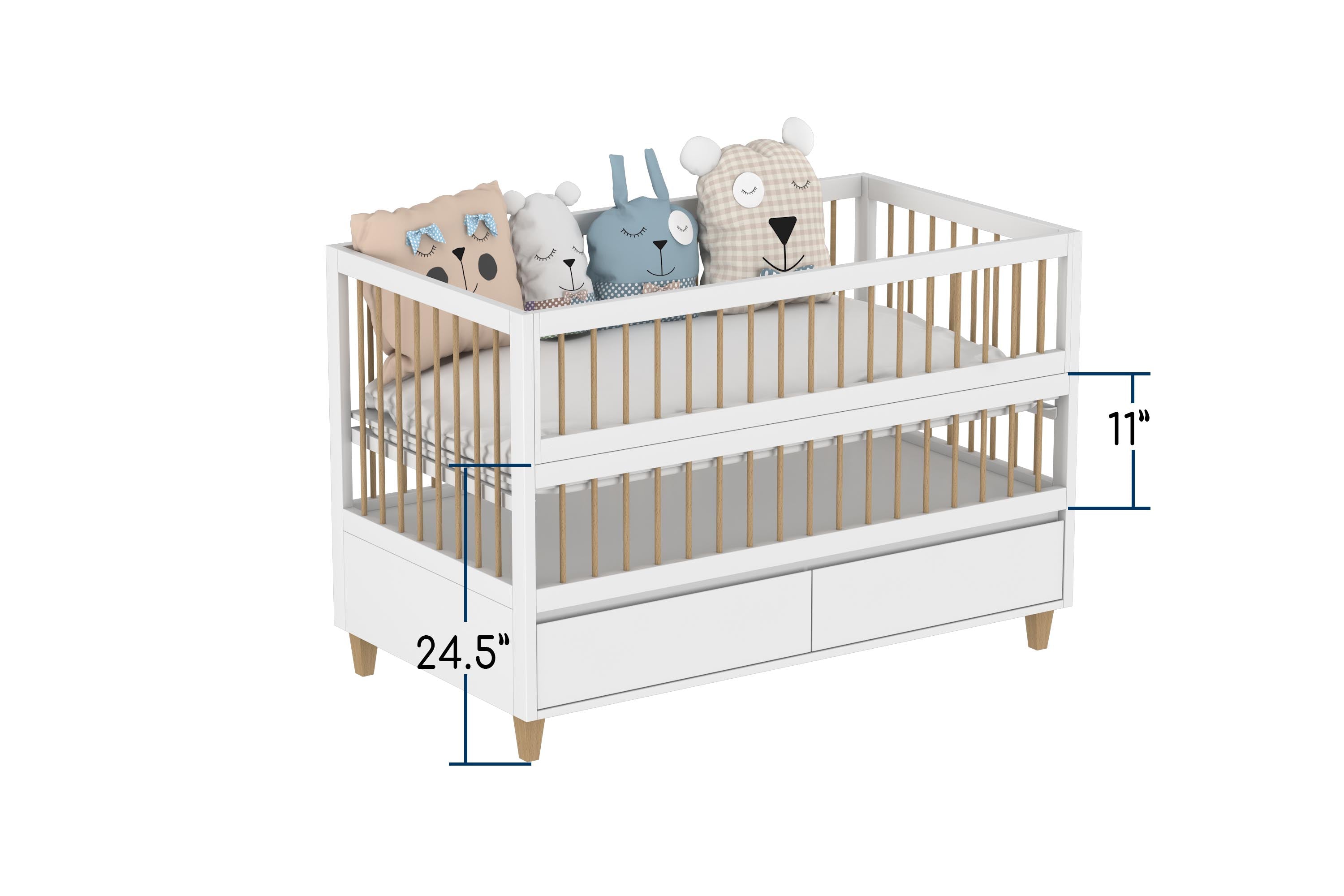 5 in 1 Amour Co-Sleeping Crib With Storage