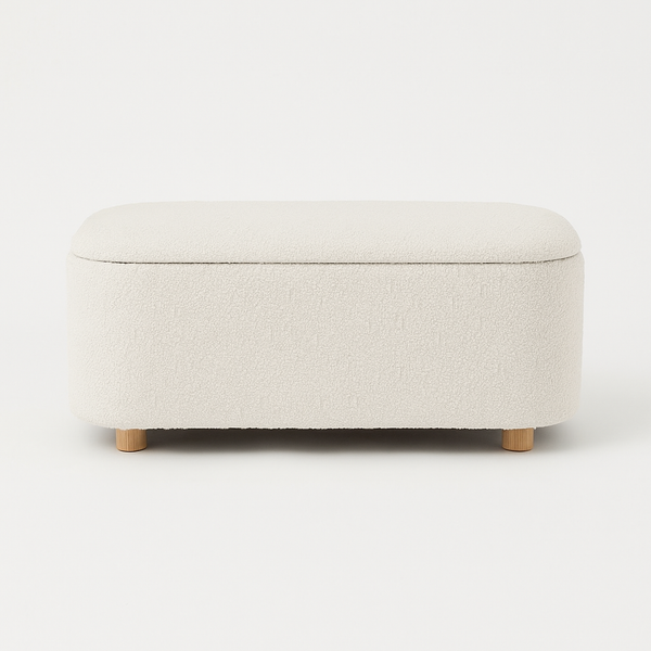 Pebble Bouclé Storage Bench