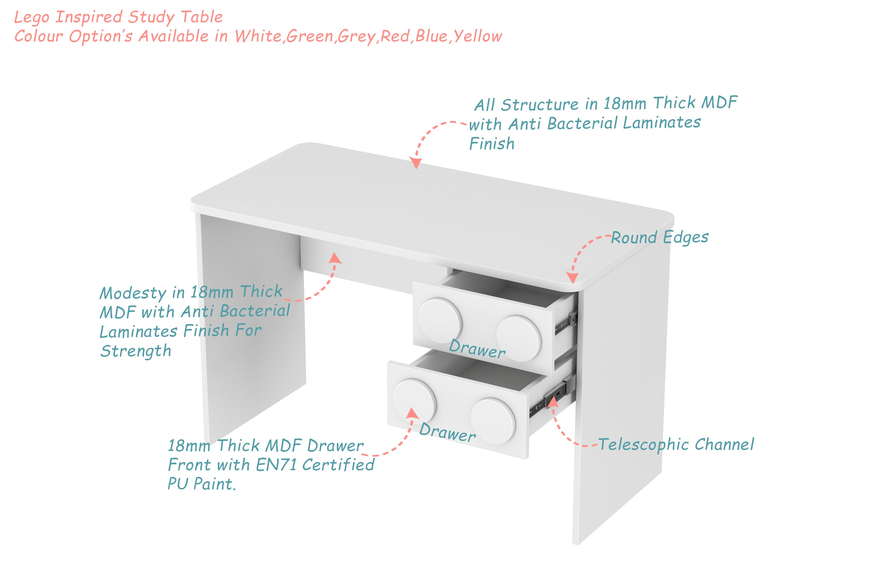 Lego Inspired Study Table