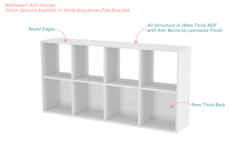 Montessori 4x2 Shelves