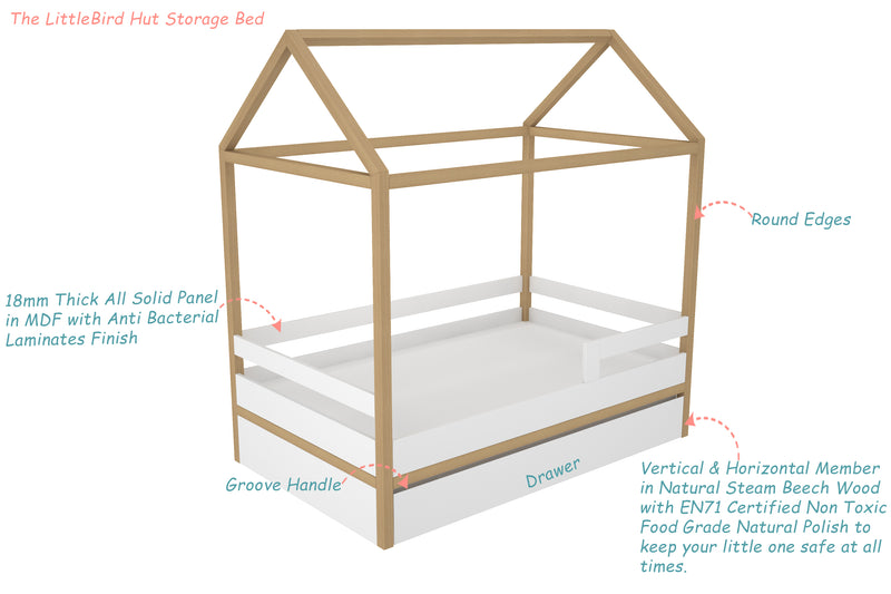 The LittleBird Hut Storage Bed