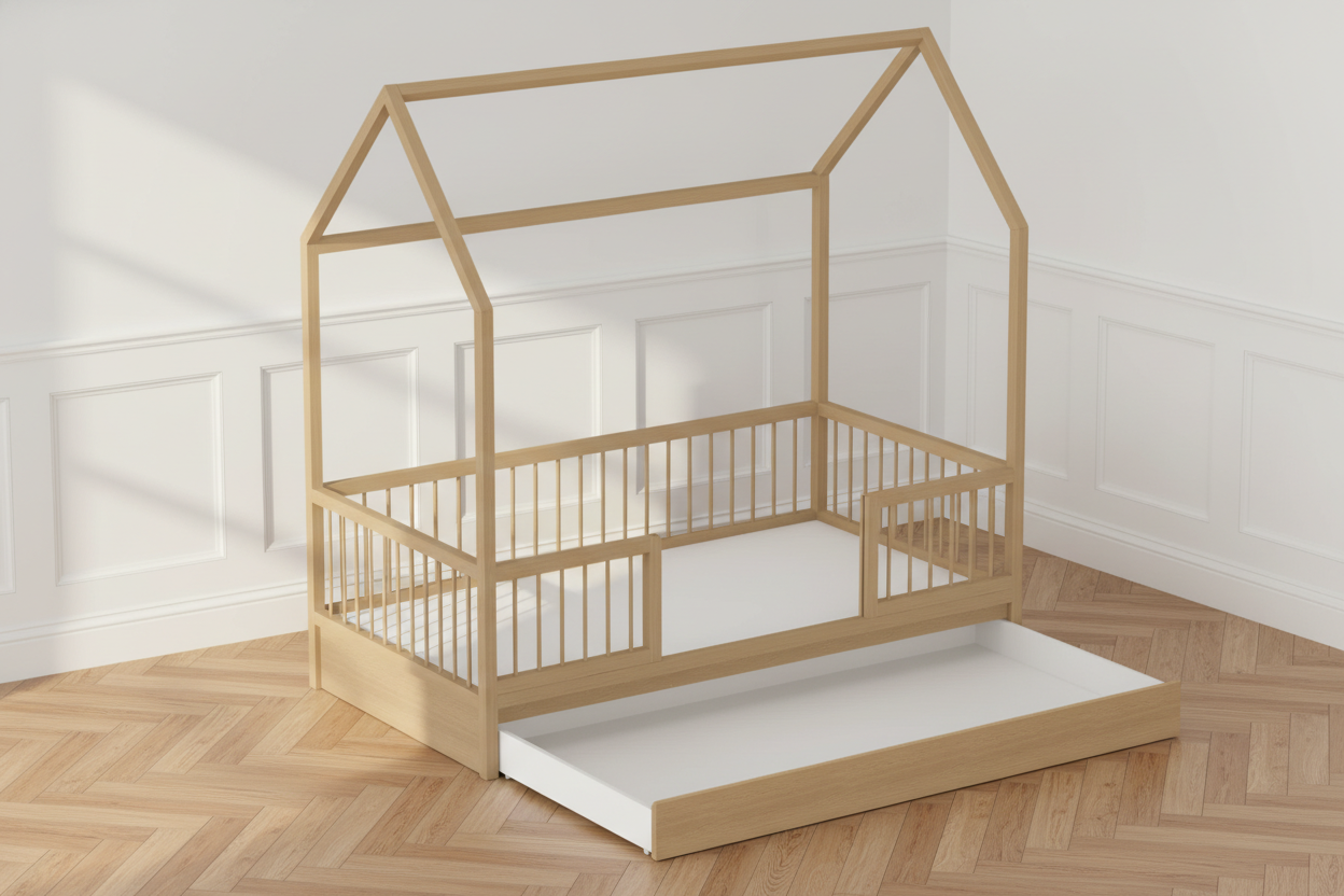 The LittleBird Floor Hut Bed B2 with Storage