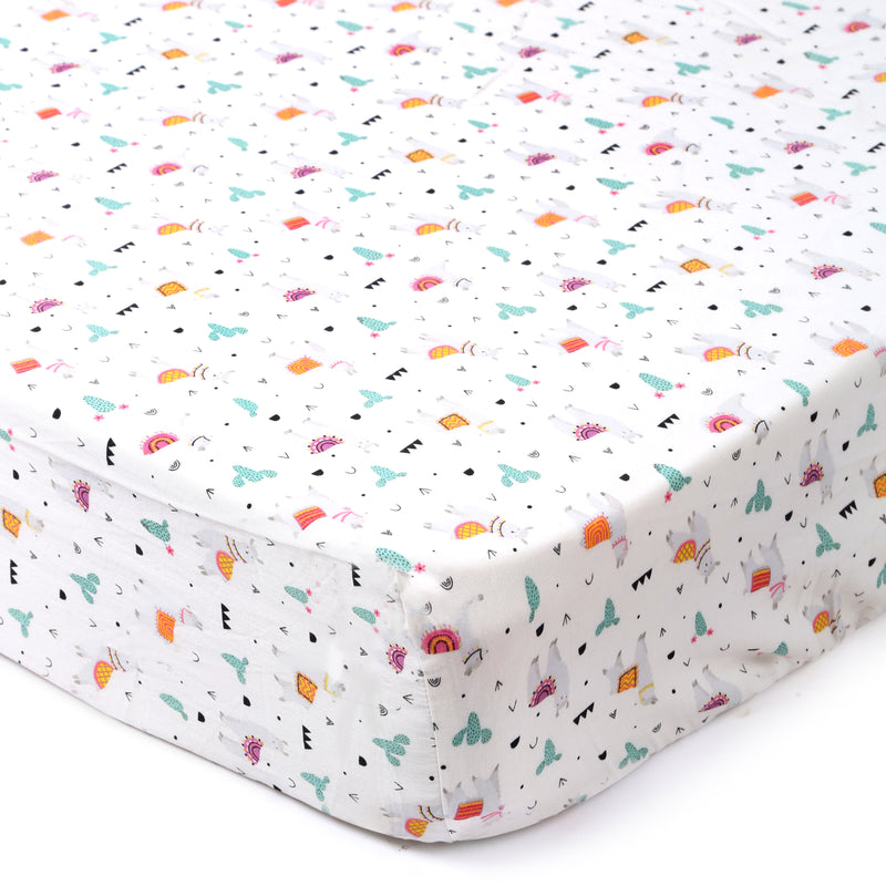 Llama Life- Fitted Cot Sheets in Organic Cotton