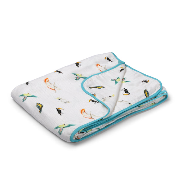 Birds of Paradise- 4 Layer Bamboo Muslin Blankets