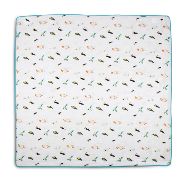 Birds of Paradise- 4 Layer Bamboo Muslin Blankets