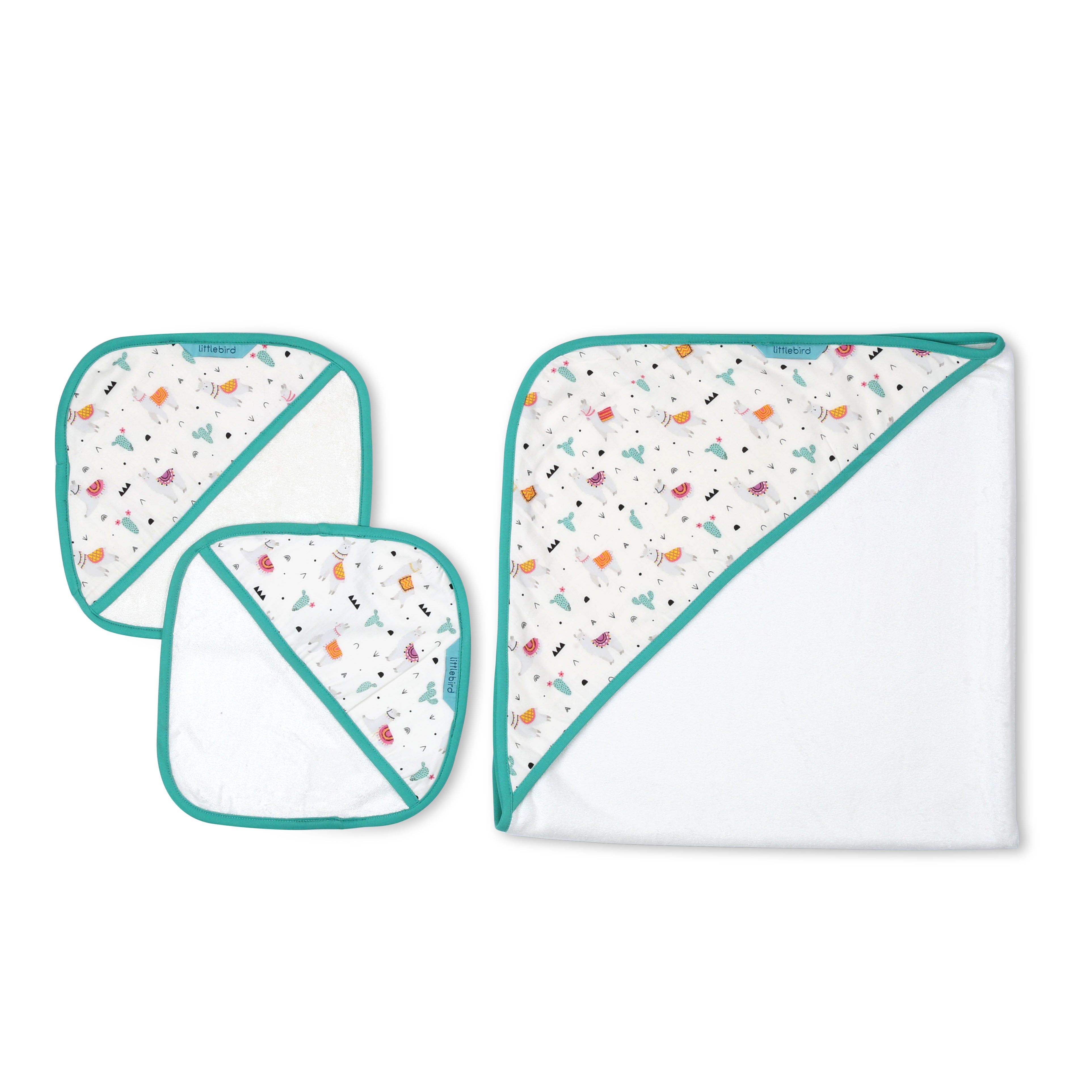 Llama Land- Hooded Bamboo Towel Set