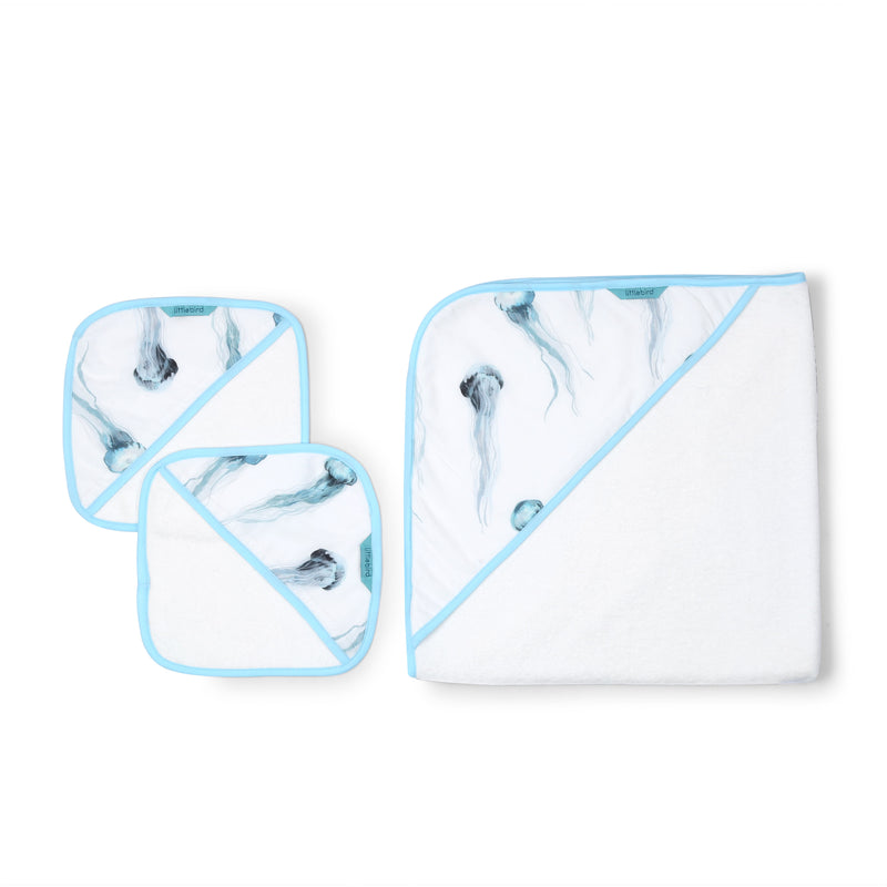 Jellyfish- Hooded Bamboo Towel Set