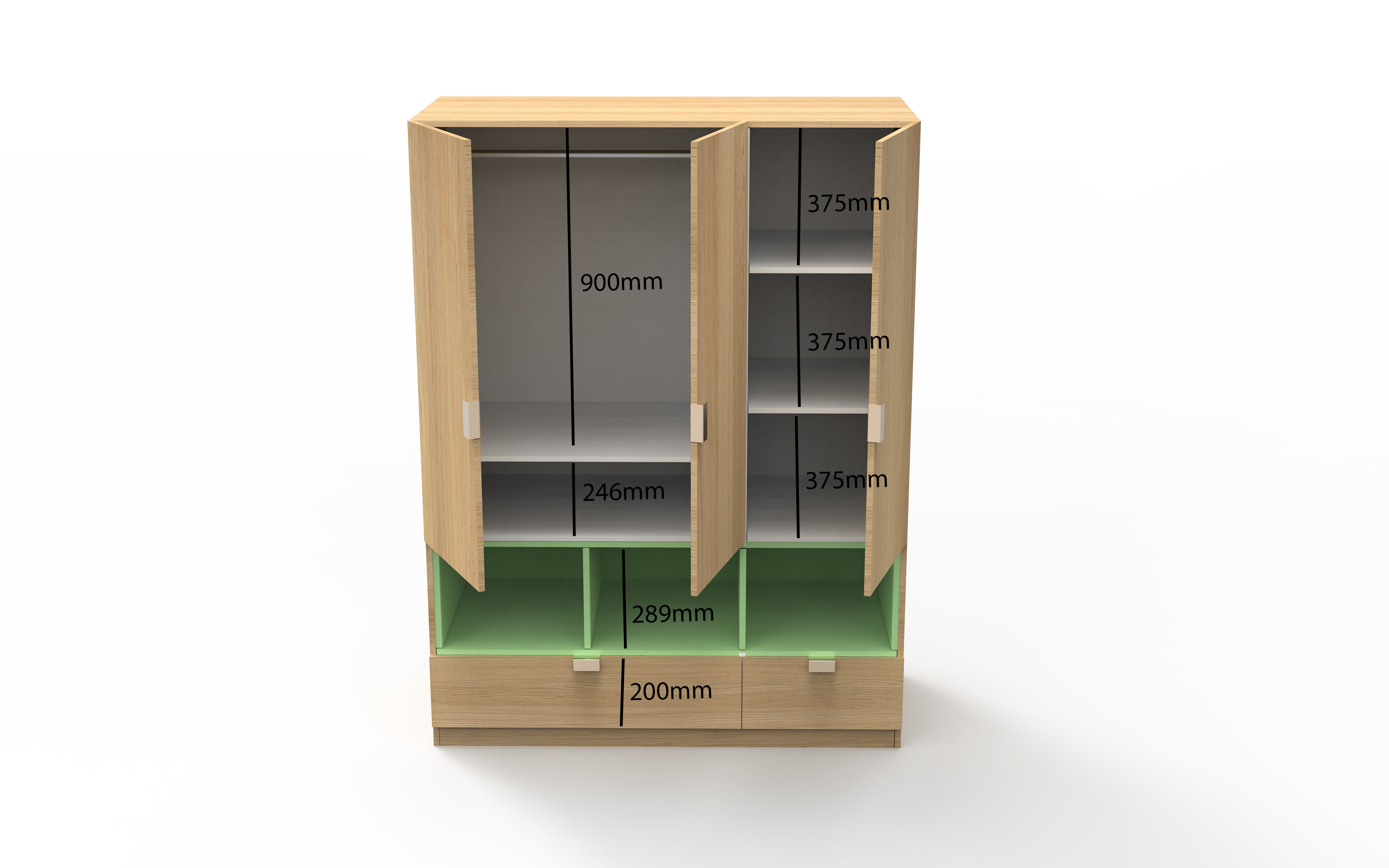 Oakmore 3 Door Wardrobes