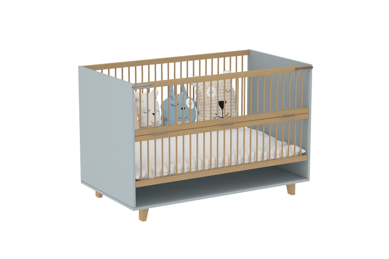 Elegant Light Crib with Folding Sides