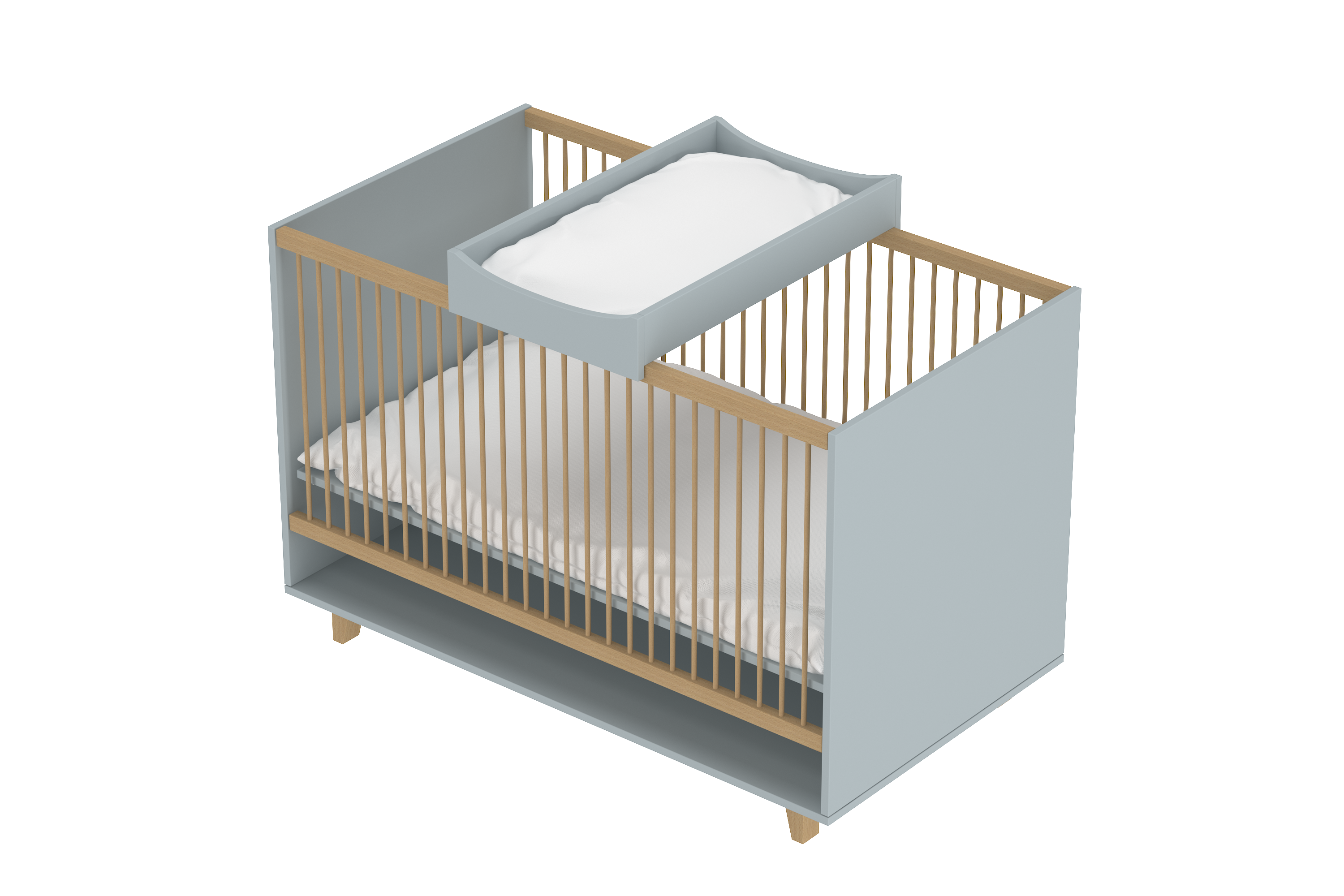 Crib Diaper Changing Tray in Steam Grey