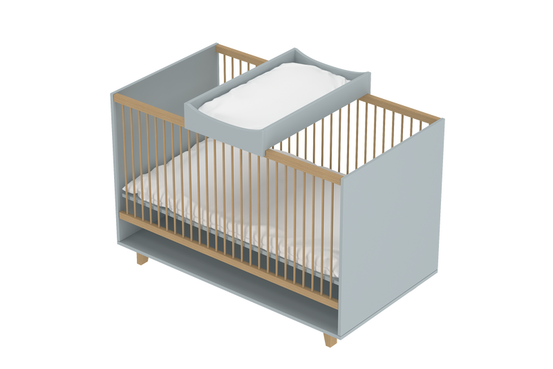 Crib Diaper Changing Tray in Steam Grey