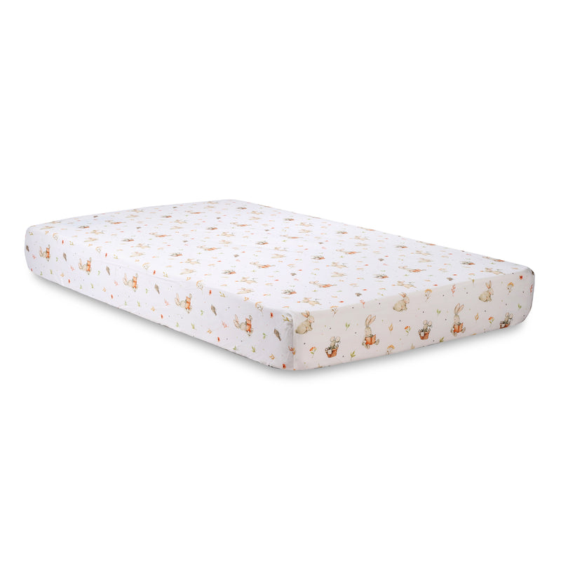 Bunny Life- Fitted Cot Sheets in Organic Cotton