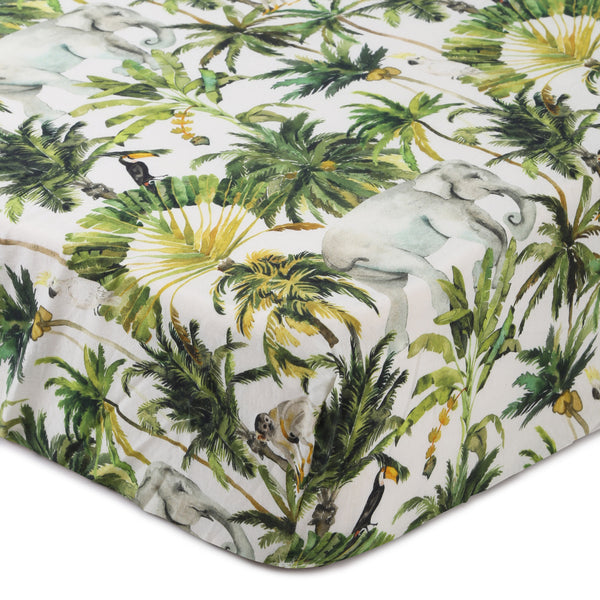 Jungle Life- Fitted Cot Sheets in Organic Cotton