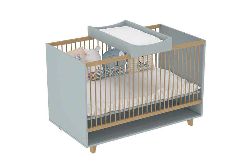 Crib Diaper Changing Tray in Steam Grey