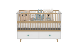 Elegant Crib with 2 Drawers and Folding Sides