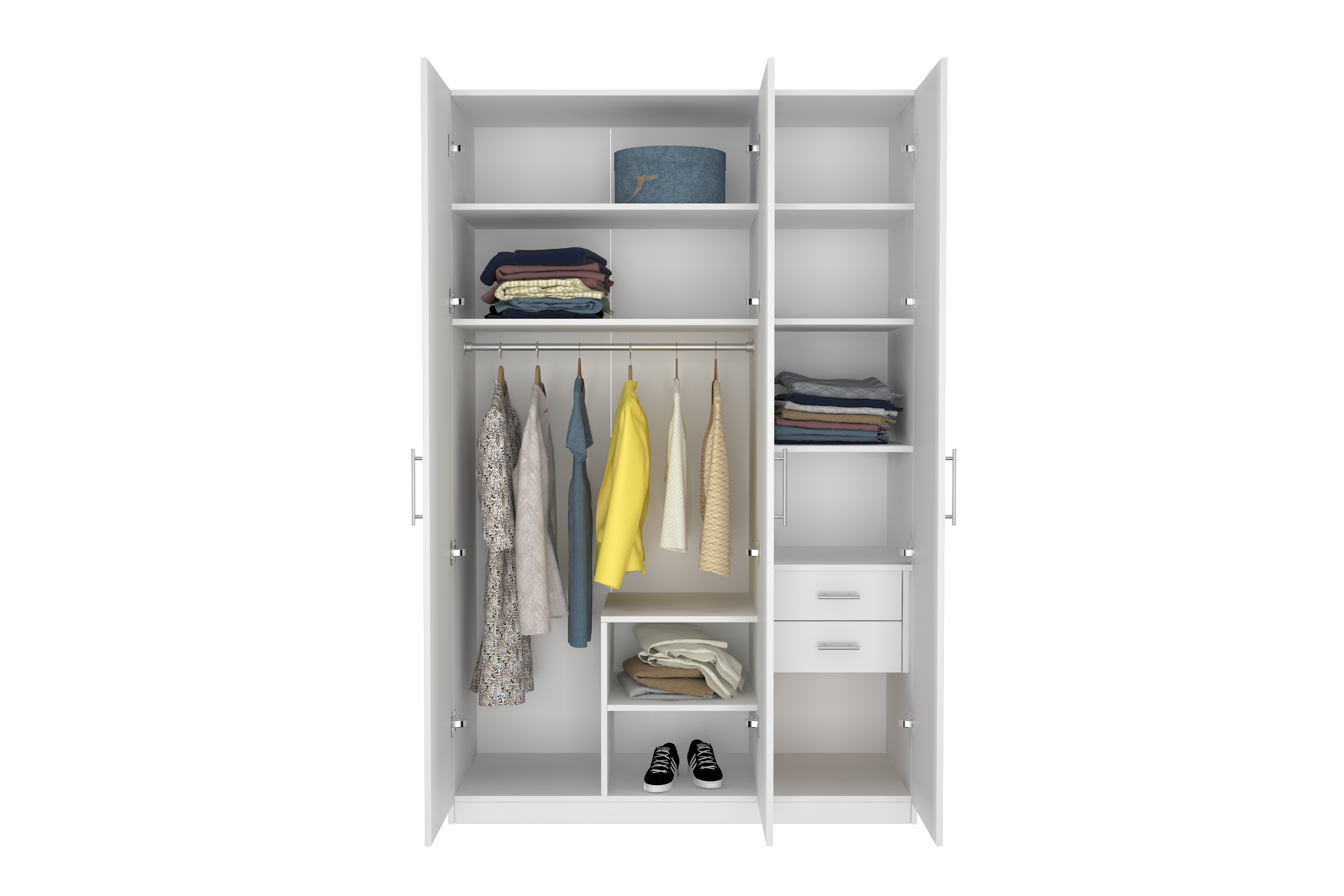Elegant Three Door Wardrobe D6