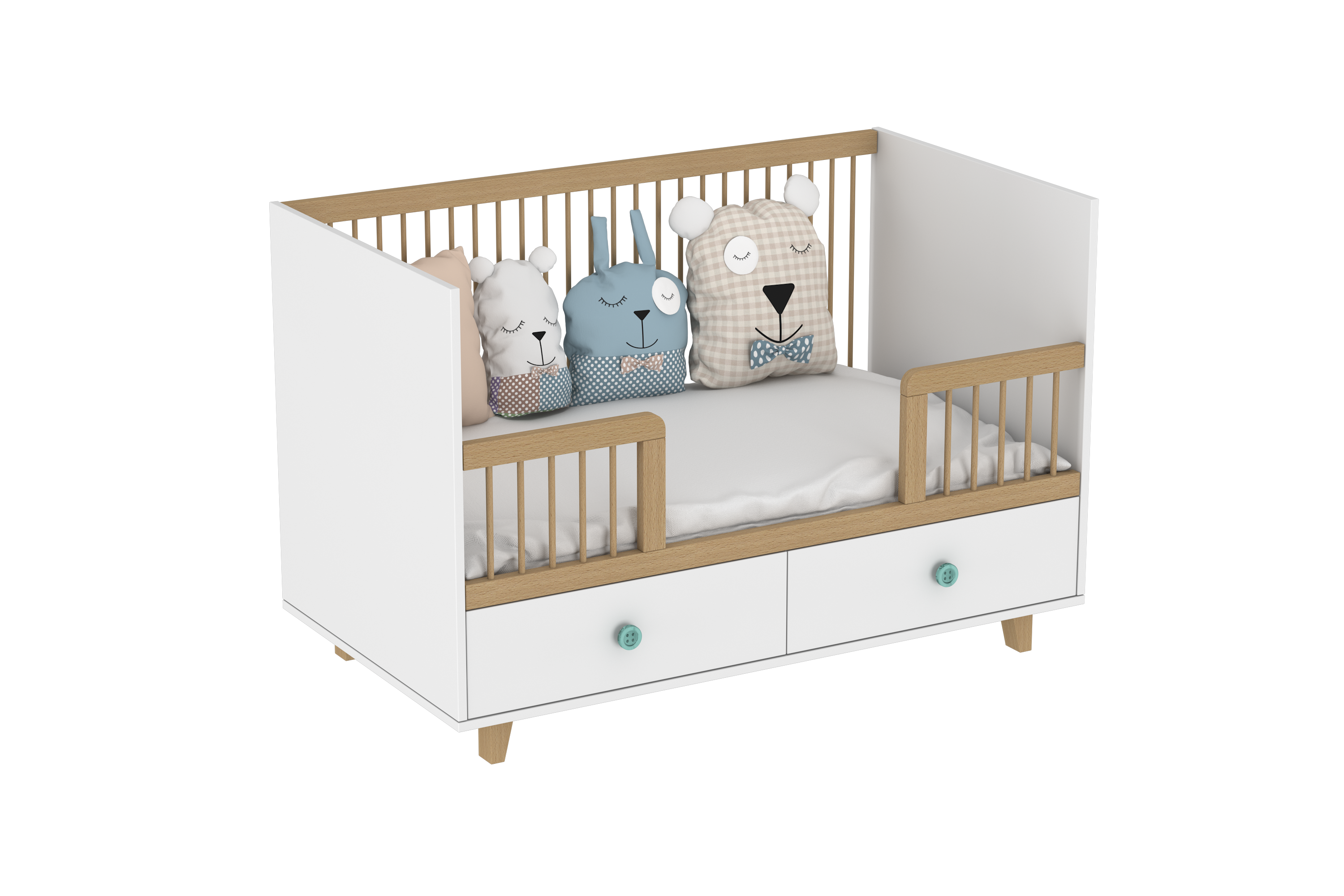 Toddler Bed Conversion Kit for Elegant Crib with Drawers