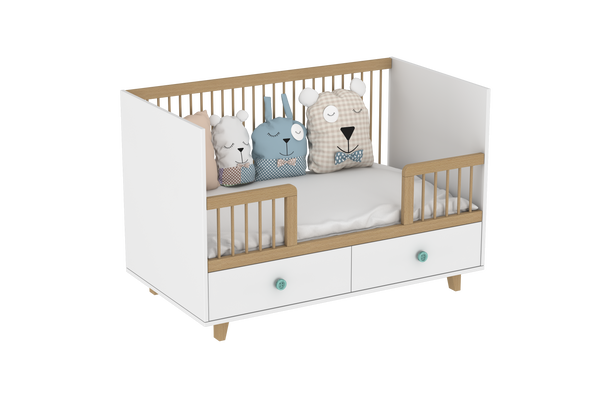 Toddler Bed Conversion Kit for Elegant Light Crib with Drawers