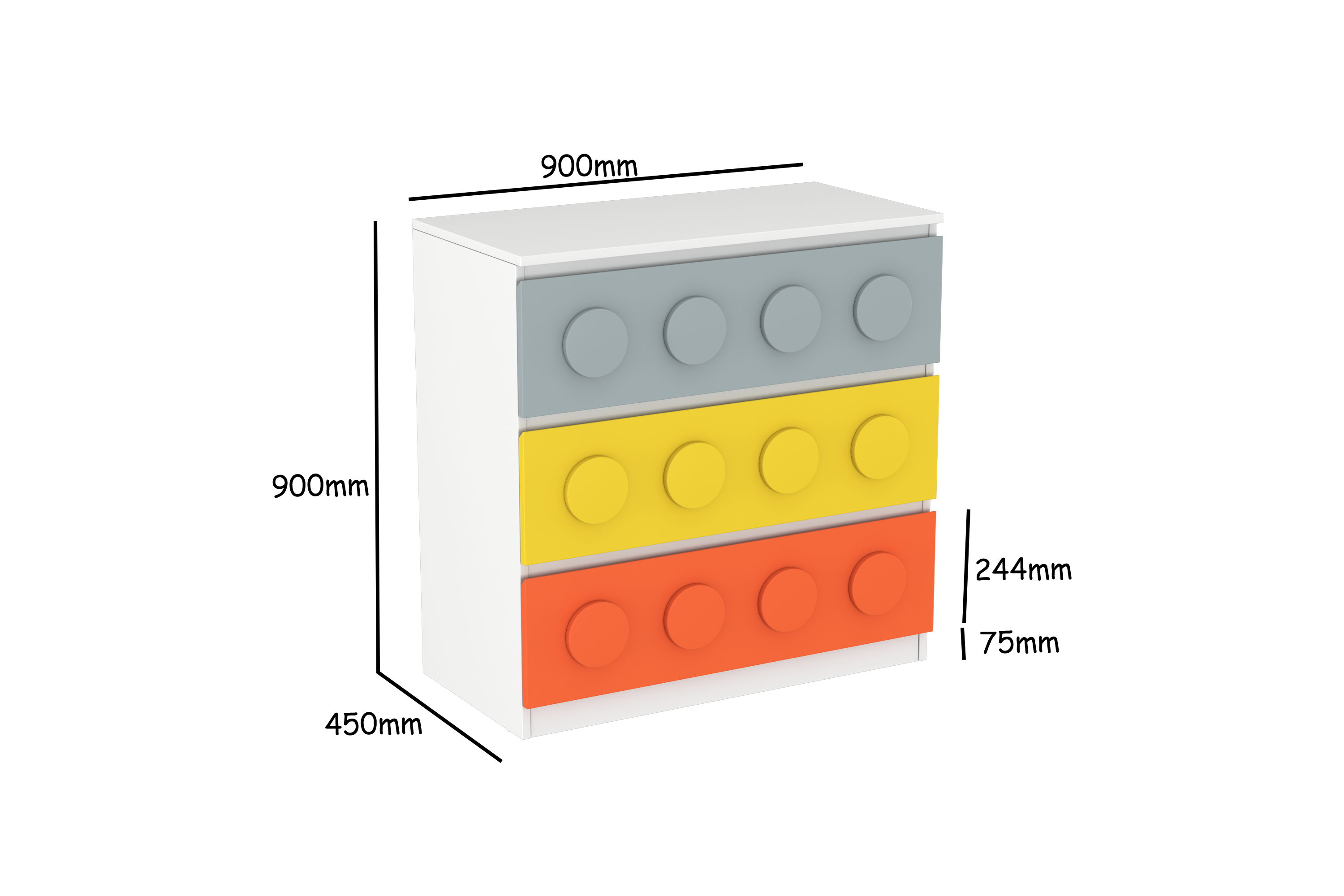 Lego Inspired Chest of Drawers D6