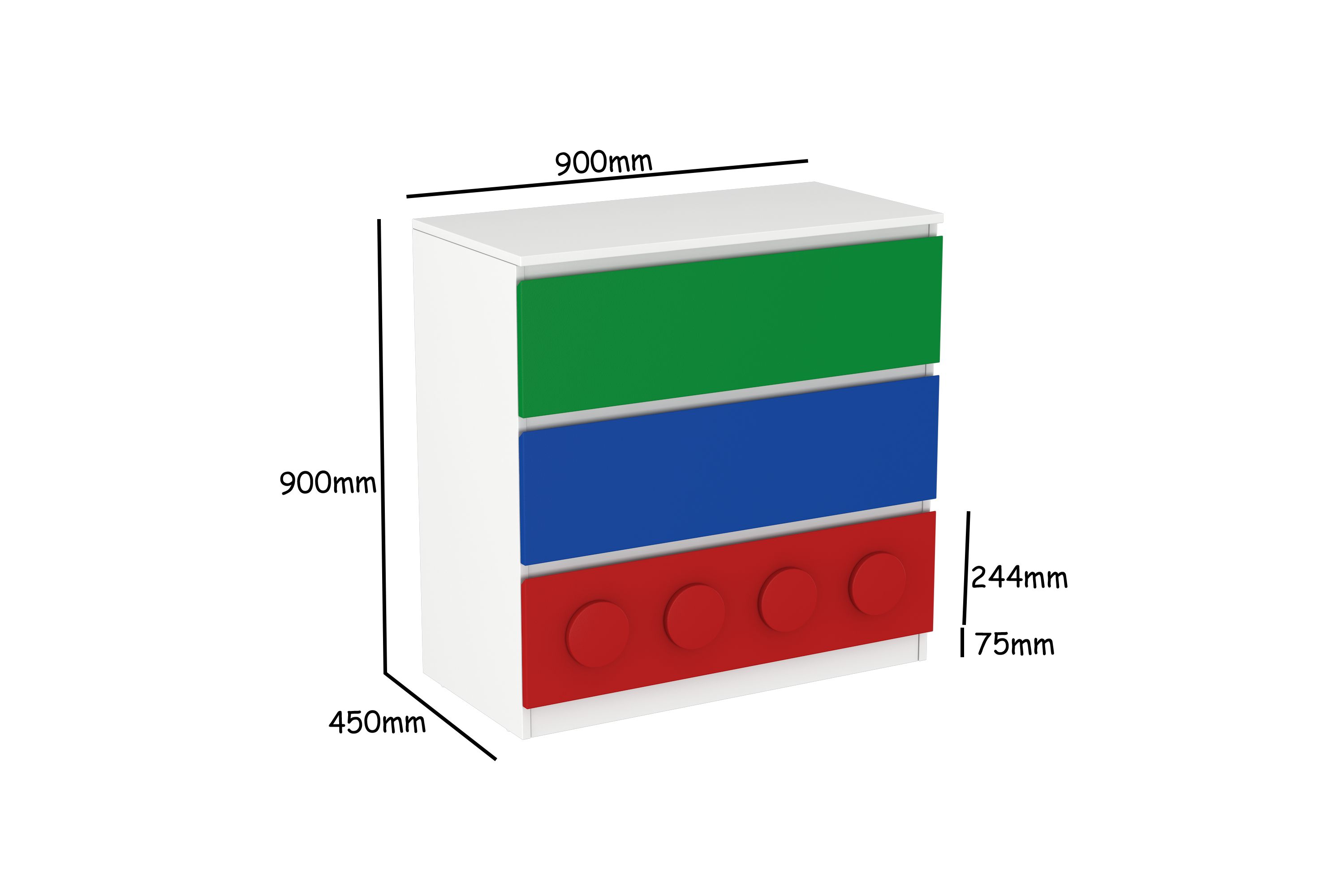 Lego Inspired Chest of Drawers D4