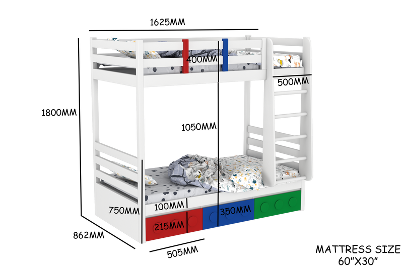 Lego Inspired Bunk Bed LittleBird India
