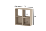 Montessori 2x2 Shelves In Oak & acacia laminate