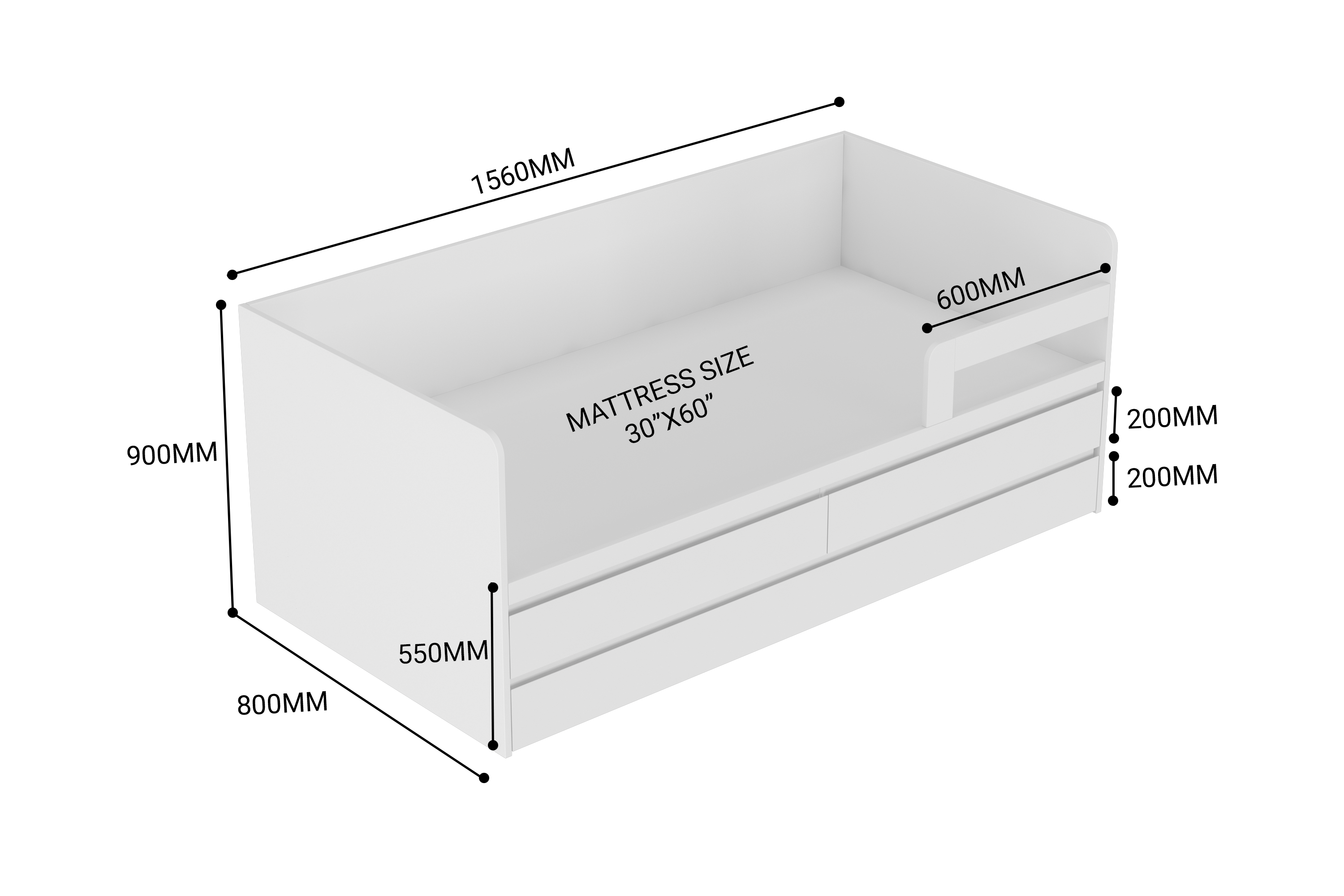 Vanilla Toddler Bed Option-2