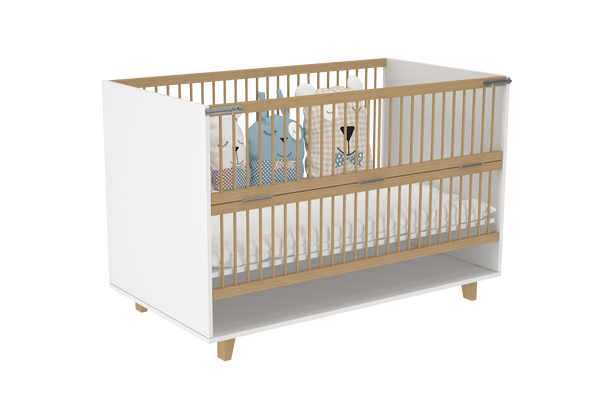 Elegant Light Crib with Folding Sides