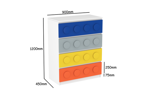 Lego Inspired Chest of Drawers D1